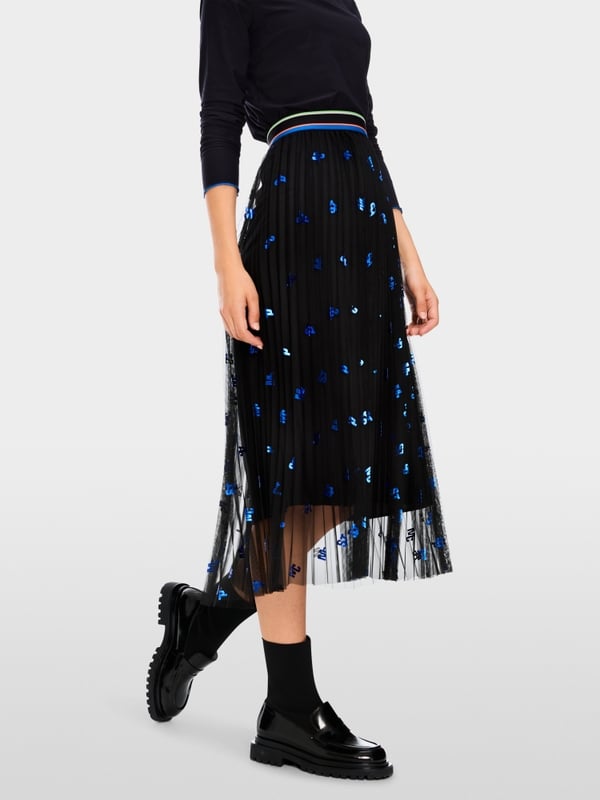 Marc Cain Midi-Plissee-Rock in Tüll Blitzangebot