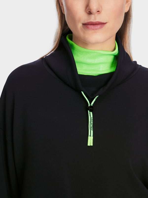 Marc Cain Oversized Sweatshirt in Materialmix Tiefpreis