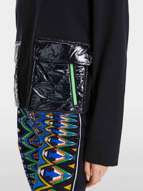 Marc Cain Oversized Sweatshirt in Materialmix Tiefpreis