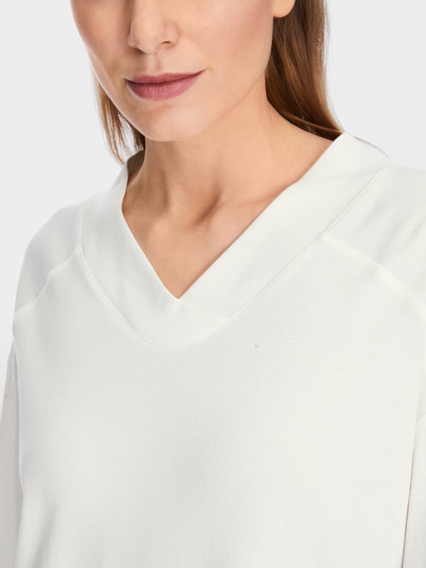 Marc Cain Langärmeliges T-Shirt aus Baumwoll-Ripp Outlet
