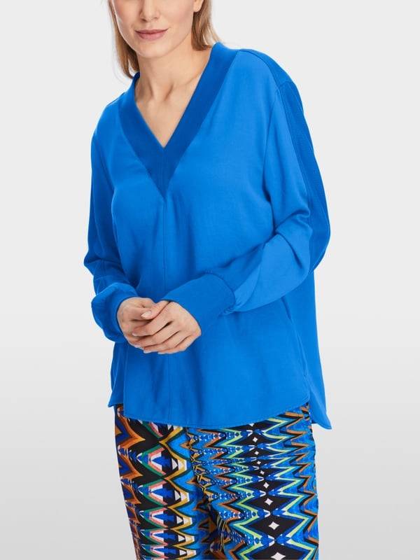 Marc Cain Lässige Bluse in Materialmix Blitzverkäufe