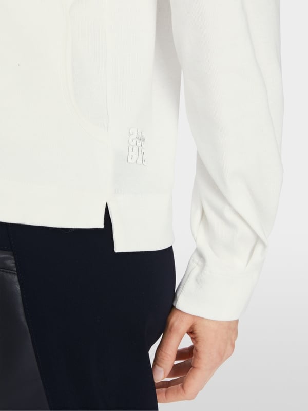Marc Cain Langärmeliges T-Shirt aus Baumwoll-Ripp Preisnachlass
