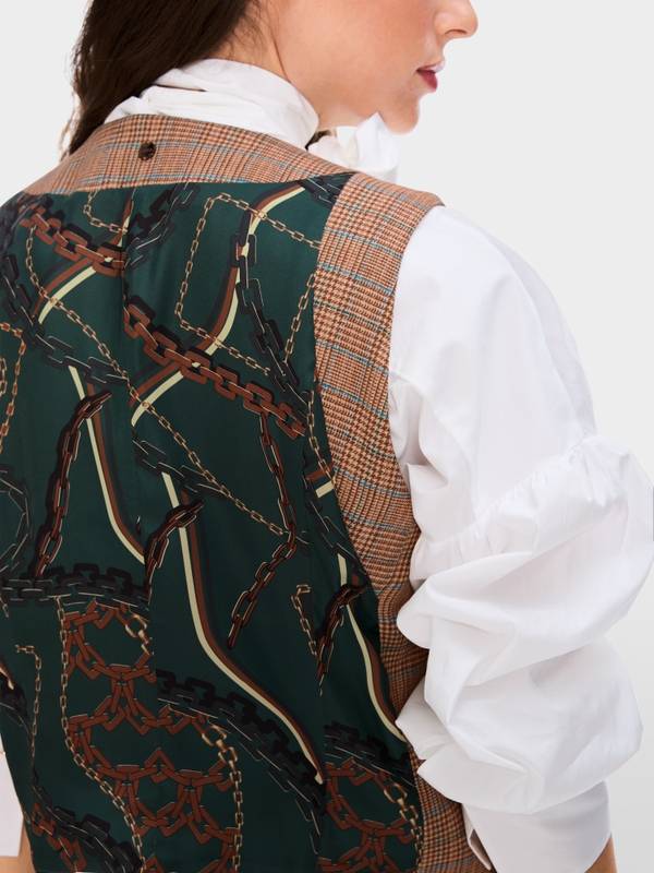 Marc Cain Weste mit Mini-Pepita-Muster VIP-Rabatte