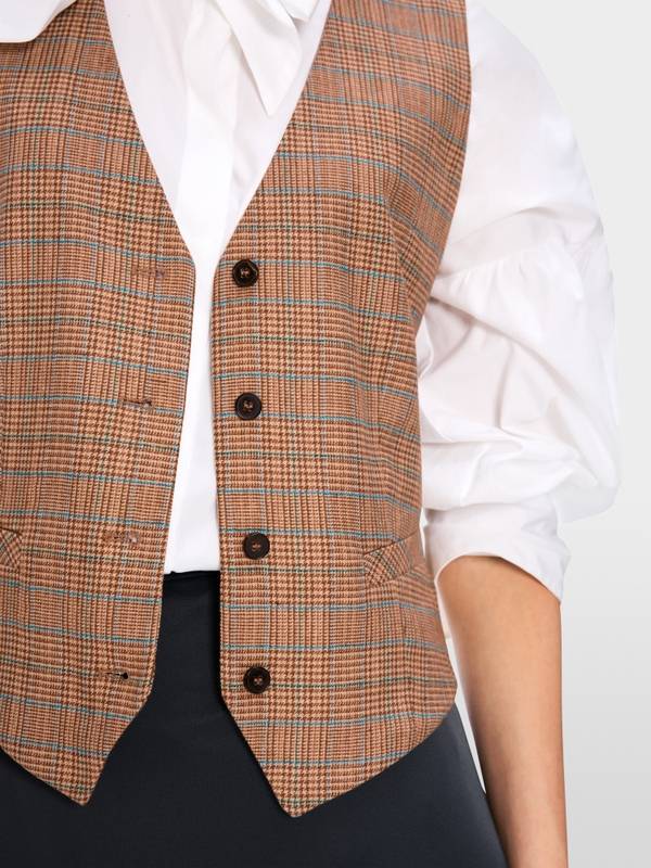 Marc Cain Weste mit Mini-Pepita-Muster VIP-Rabatte