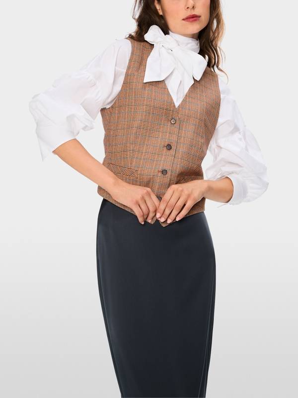 Marc Cain Weste mit Mini-Pepita-Muster VIP-Rabatte