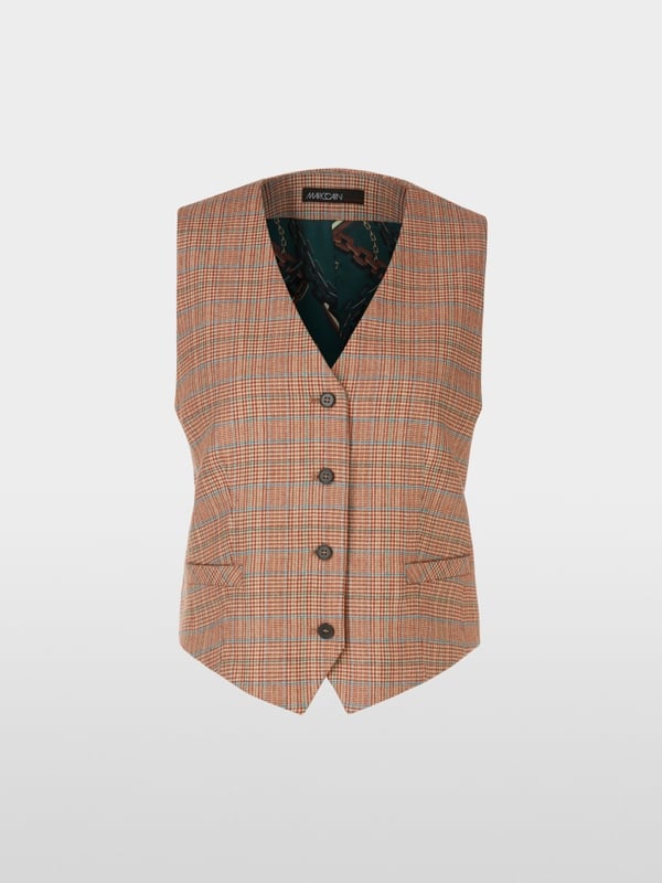 Marc Cain Weste mit Mini-Pepita-Muster VIP-Rabatte