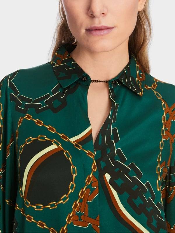 Marc Cain Seidenbluse mit Ketten-Design Letzte 3 Tage