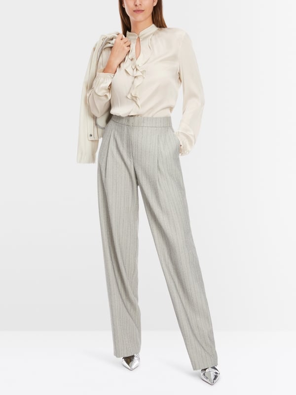 Marc Cain Elegante Bluse mit Volant 50% Rabatt mit kostenlosem Versand