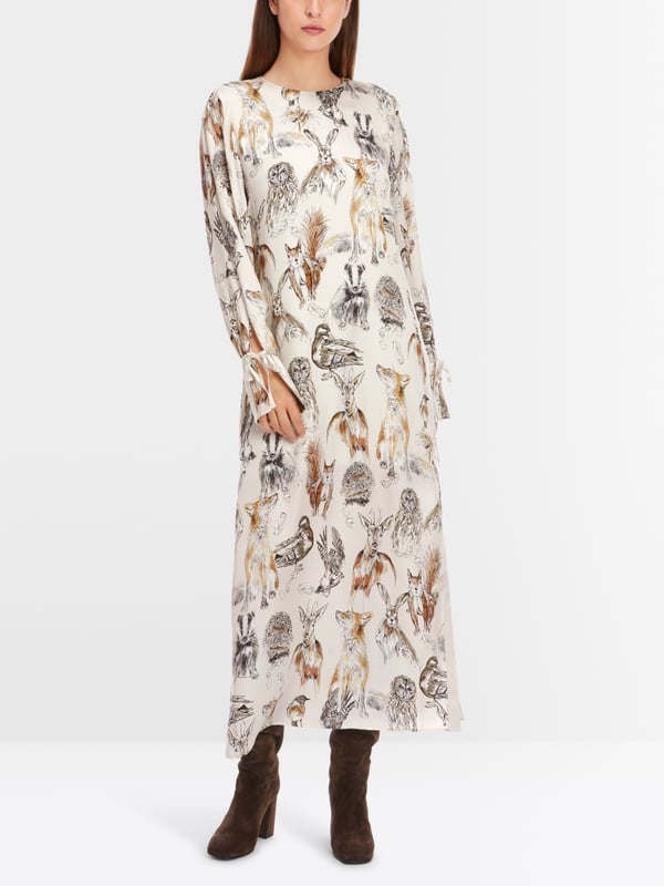 Marc Cain Langes Kleid mit Tierprint Rabatte dieses Monats