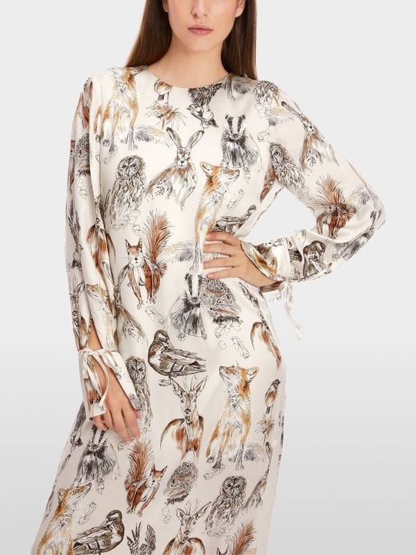 Marc Cain Langes Kleid mit Tierprint Rabatte dieses Monats