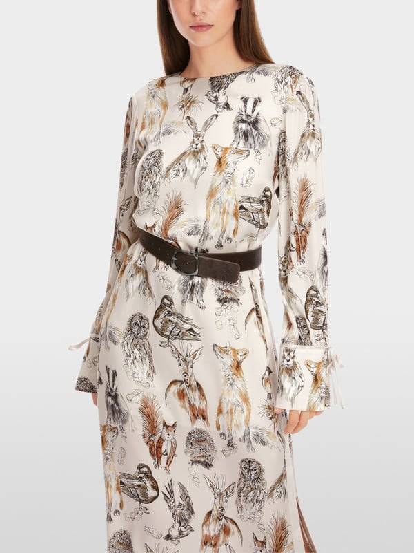 Marc Cain Langes Kleid mit Tierprint Rabatte dieses Monats