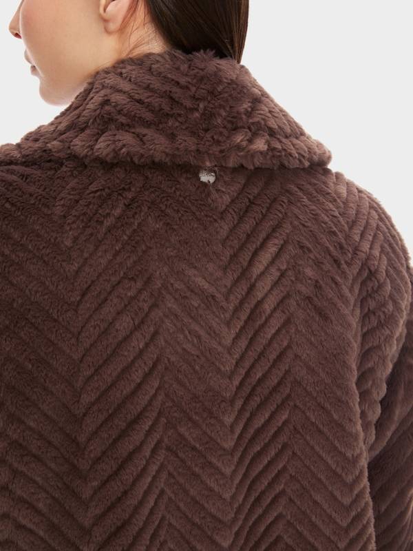 Marc Cain Mantel aus Fun Fur in Fischgrat Zeitlich begrenztes Angebot