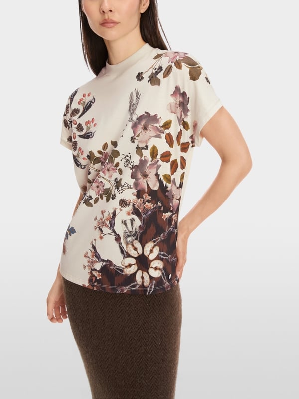 Marc Cain Baumwoll-T-Shirt "Rethink Together" Super Rabatt