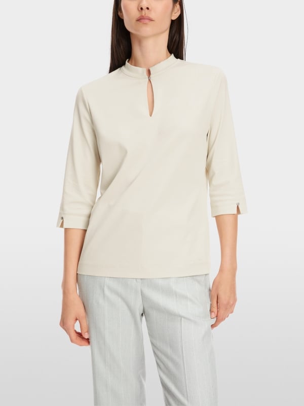 Marc Cain Elegantes T-Shirt mit Stehkragen Black Friday Preise