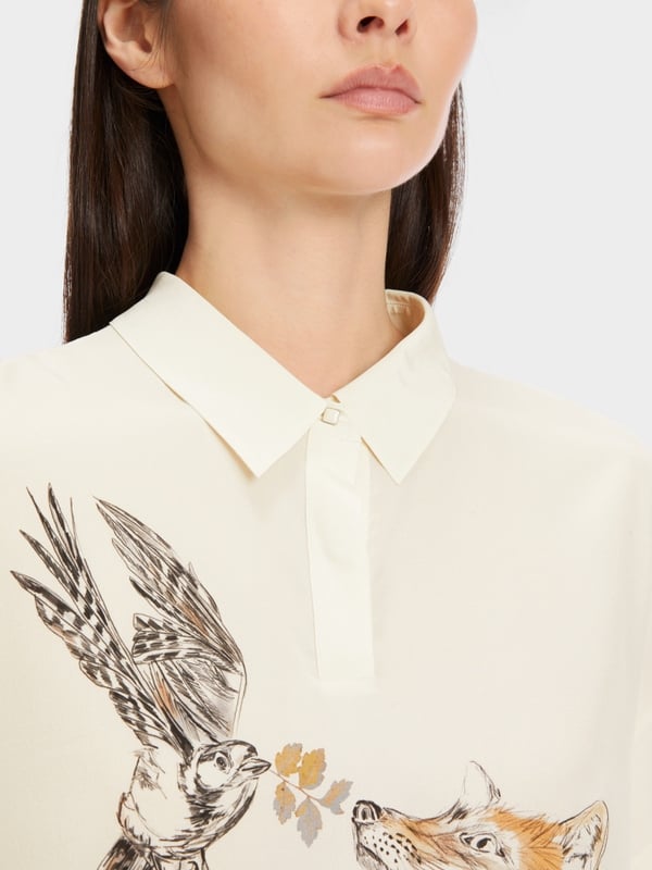 Marc Cain Bluse mit Polokragen und Print Online