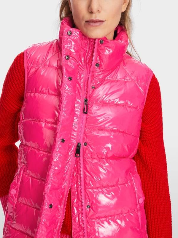 Marc Cain Glänzende Steppweste mit Stehkragen Flash Sale