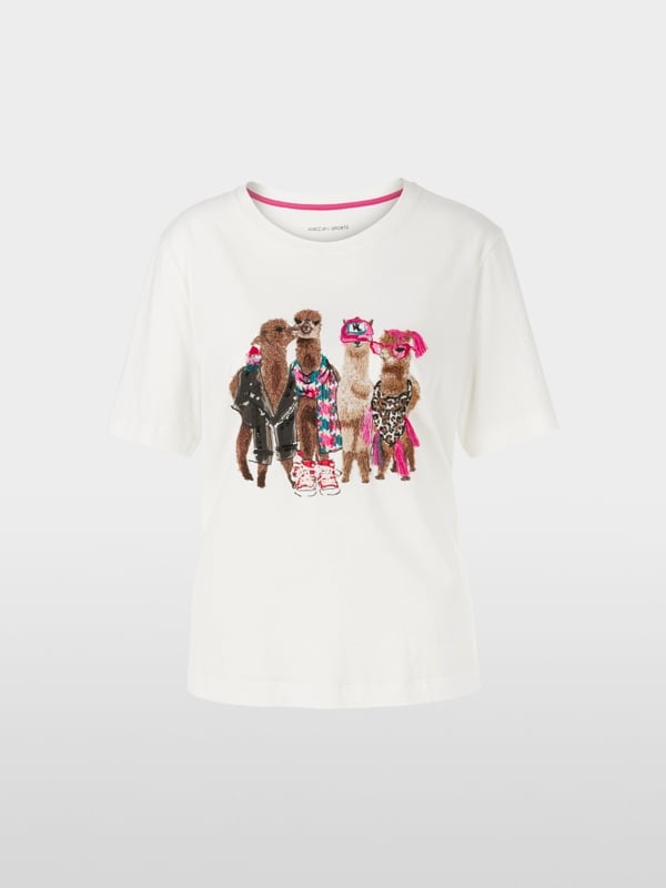 Marc Cain Baumwoll-T-Shirt mit Lama-Gang-Motiv Vatertagsangebot
