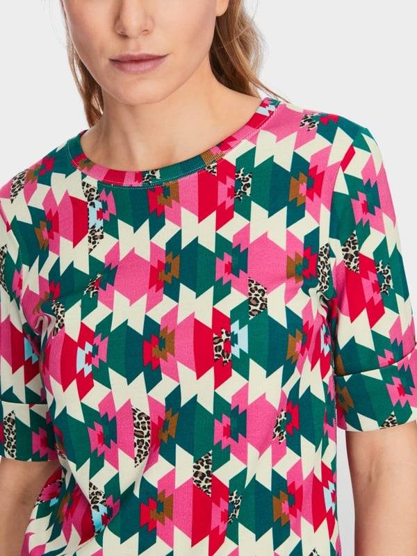 Marc Cain T-Shirt in Baumwoll-Ripp Valentinstagsangebot