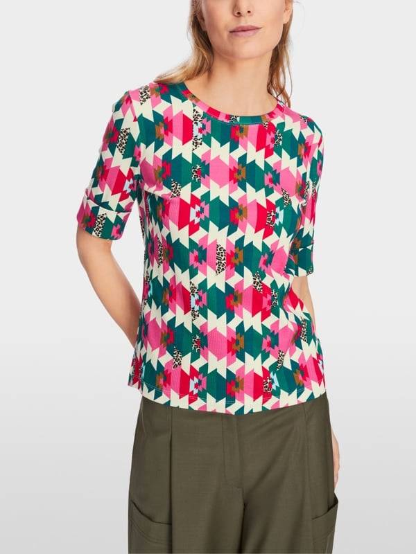 Marc Cain T-Shirt in Baumwoll-Ripp Valentinstagsangebot