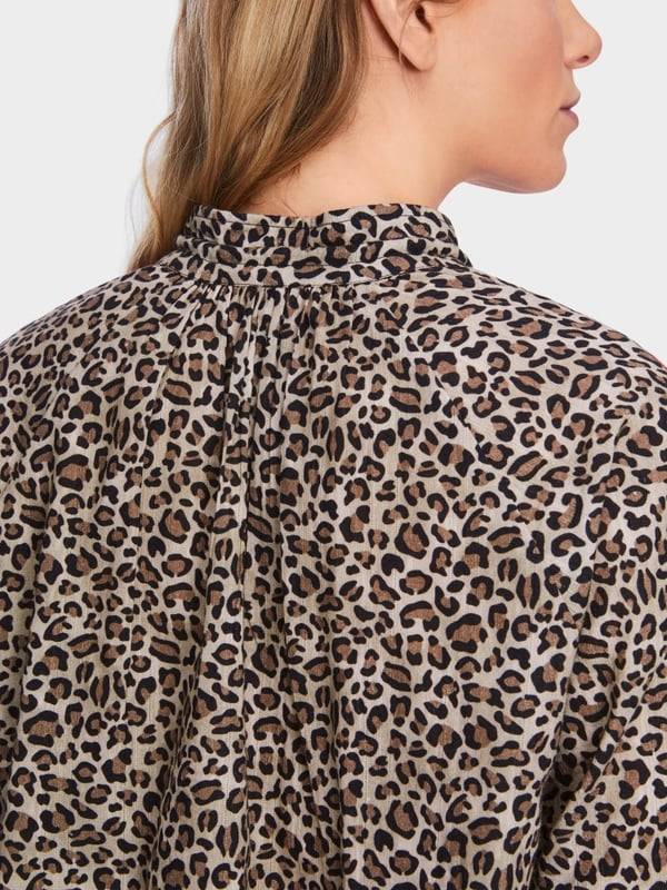 Marc Cain Baumwoll-Bluse mit Leo-Print Jubiläumsangebot