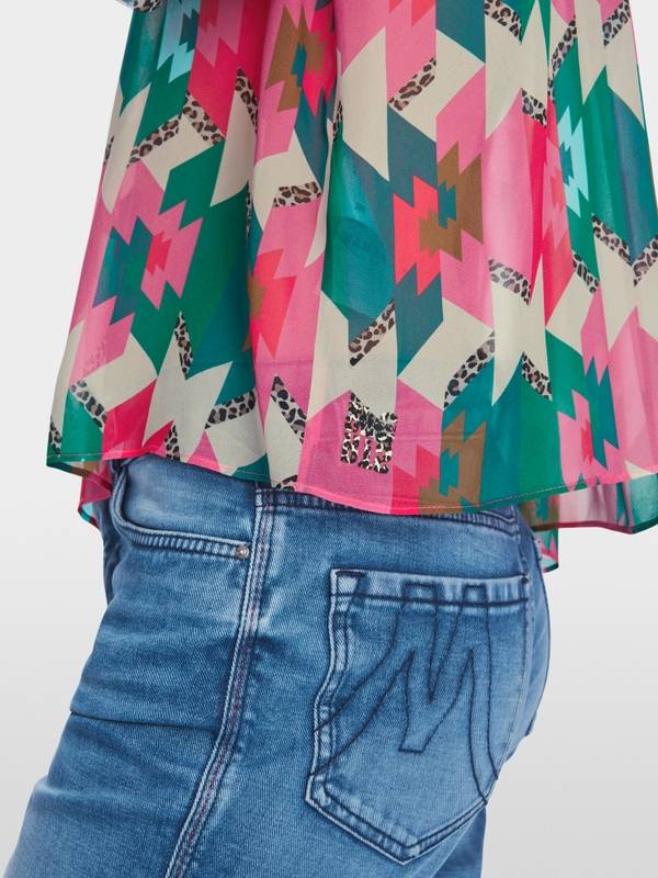 Marc Cain Viskose-Schlupfbluse im Mustermix Top Angebot
