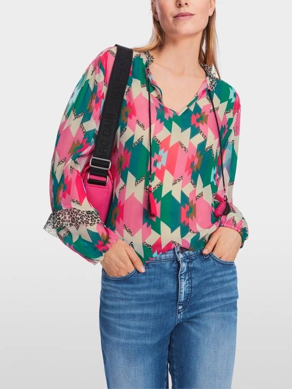 Marc Cain Viskose-Schlupfbluse im Mustermix Top Angebot