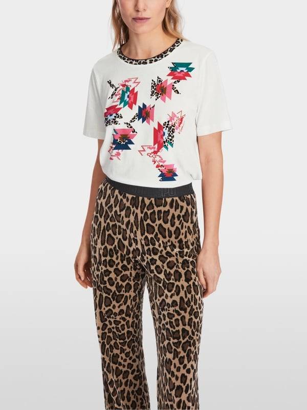 Marc Cain Baumwoll-T-Shirt "Rethink Together" Kostenlose Rückgabe