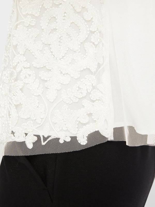Marc Cain Spitzen-Bluse mit Perlen-Stickerei Bis zu 65% Rabatt