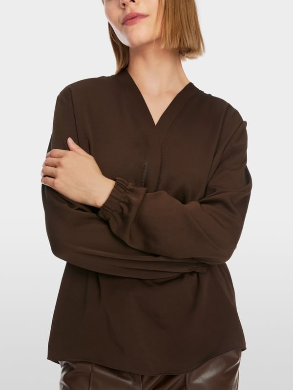 Marc Cain V-Neck-Bluse "Rethink Together" Riesige Rabatte