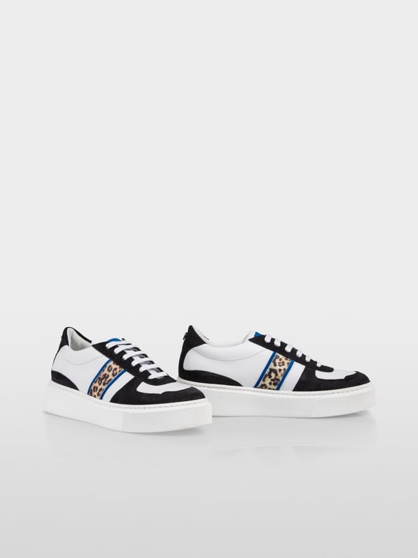 Marc Cain Leder-Sneaker mit Leo-Print Riesige Ersparnisse