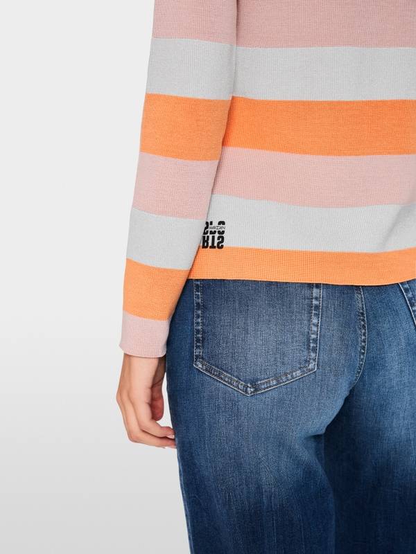 Marc Cain Gestreifter Sweater Knitted in Germany Rabatt