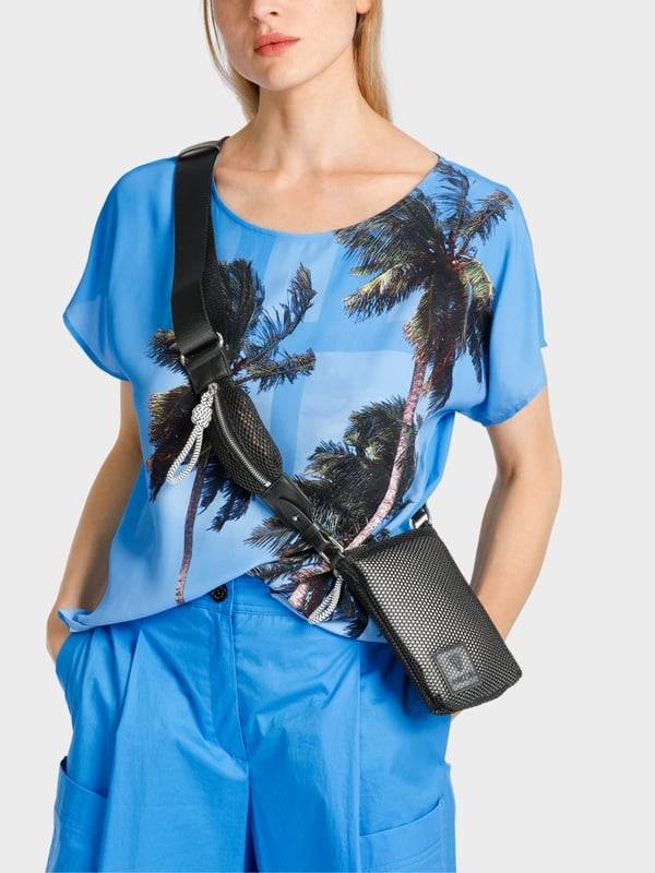 Marc Cain Bluse mit Palmenprint Kostenlose Rückgabe
