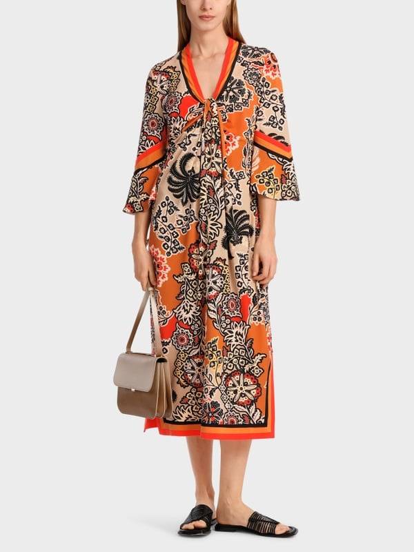 Marc Cain Midilanges Kleid im Seventies Style Tiefpreis