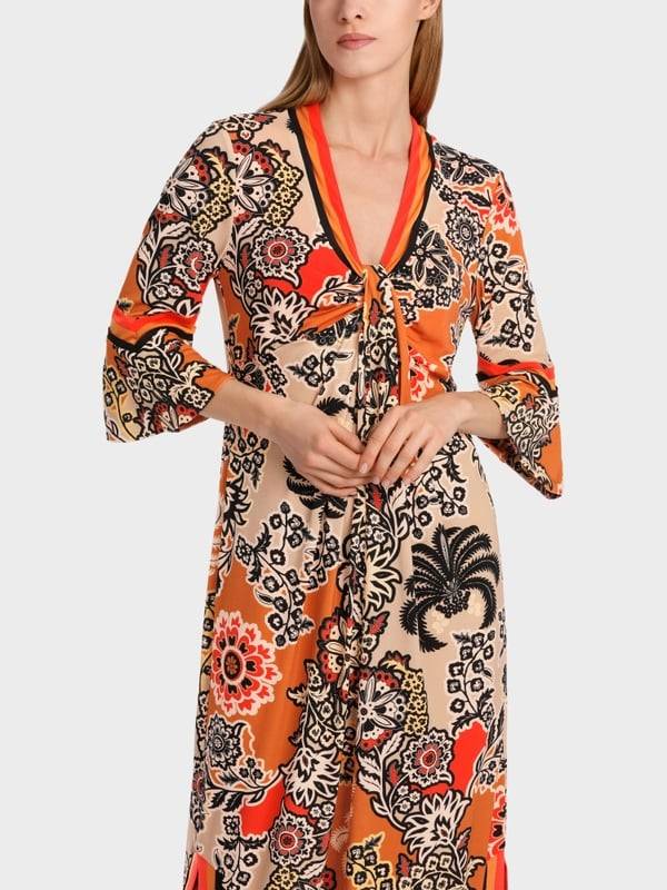 Marc Cain Midilanges Kleid im Seventies Style Tiefpreis