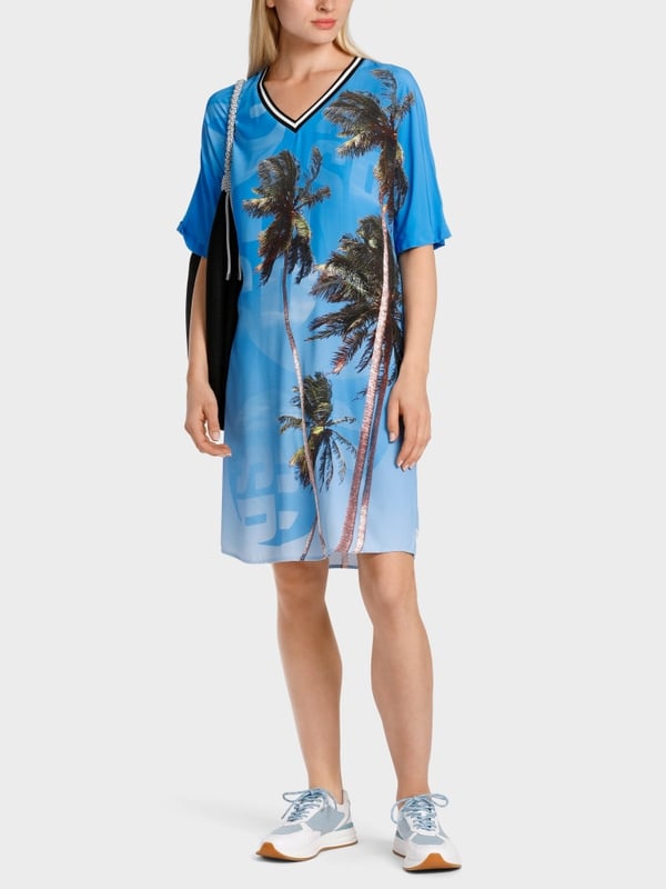 Marc Cain Kleid mit authentischem Palmenprint Kostenlose Rückgabe