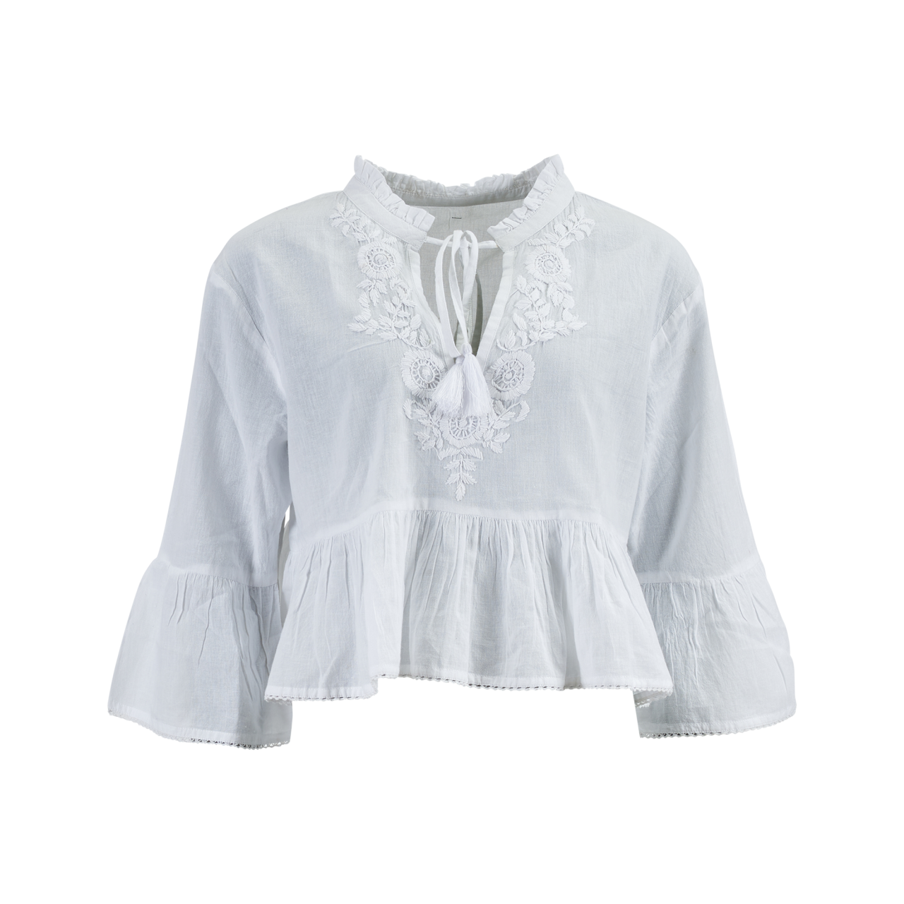 Nitzsche Accessoires Bluse für Damen mit Blumenstickerei Tägliche Deals