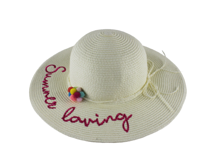 Nitzsche Accessoires Damen Strohhut mit Summer loving Stickerei VIP-Rabatte
