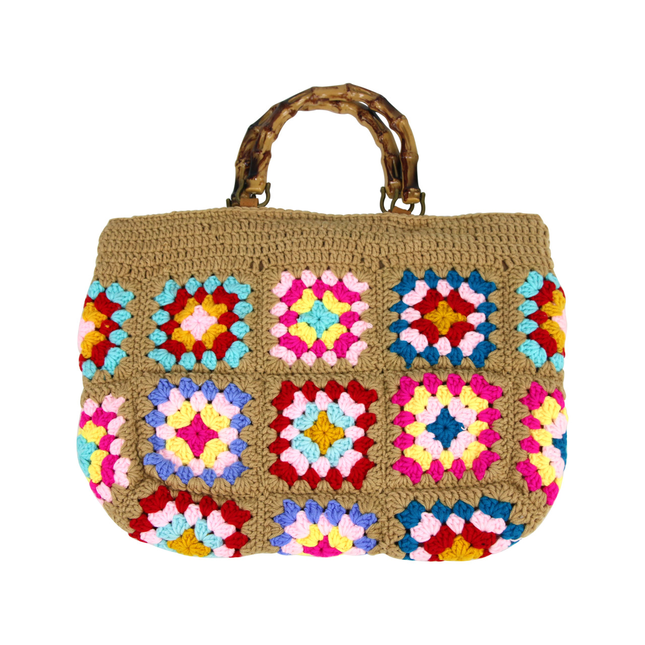 Nitzsche Accessoires Verspielte Häkeltasche mit Bambusgriff zollfrei
