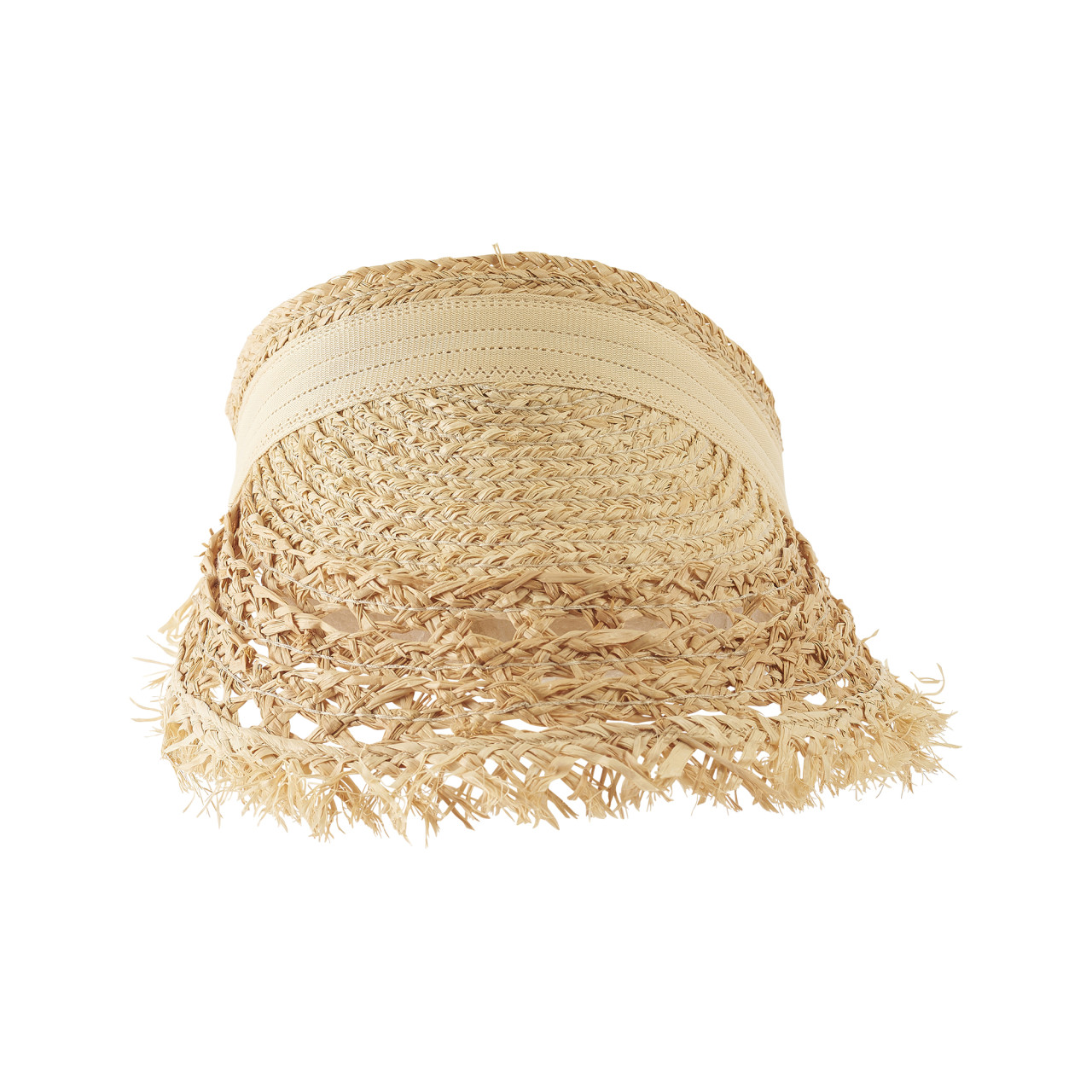 Nitzsche Accessoires Sommerlicher Visor mit Fransen aus Stroh Schlussverkauf