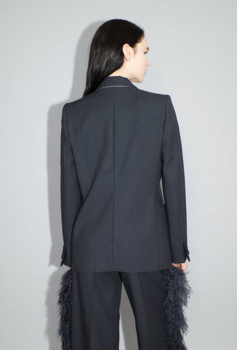 Odeeh Struct. Tropical Blazer, Slate Heißer Verkauf