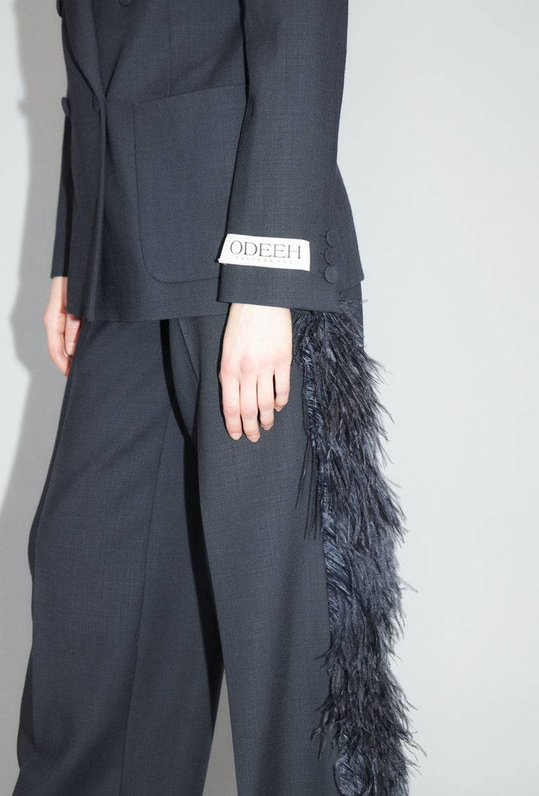 Odeeh Struct. Tropical Blazer, Slate Heißer Verkauf