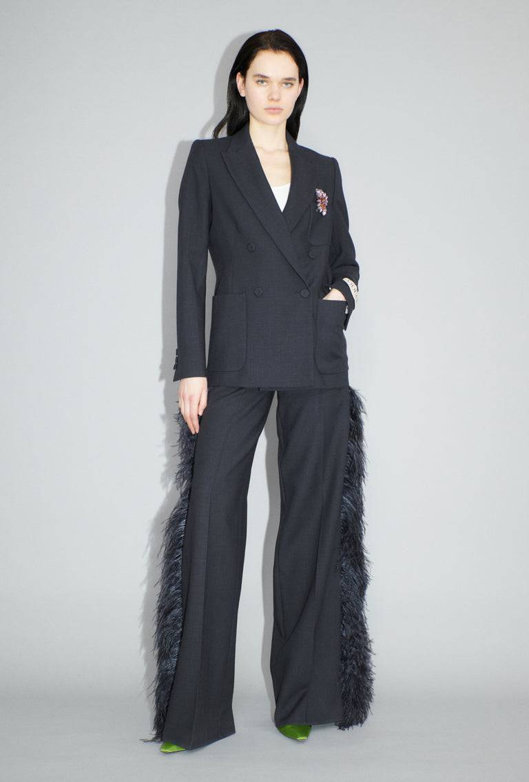 Odeeh Struct. Tropical Blazer, Slate Heißer Verkauf