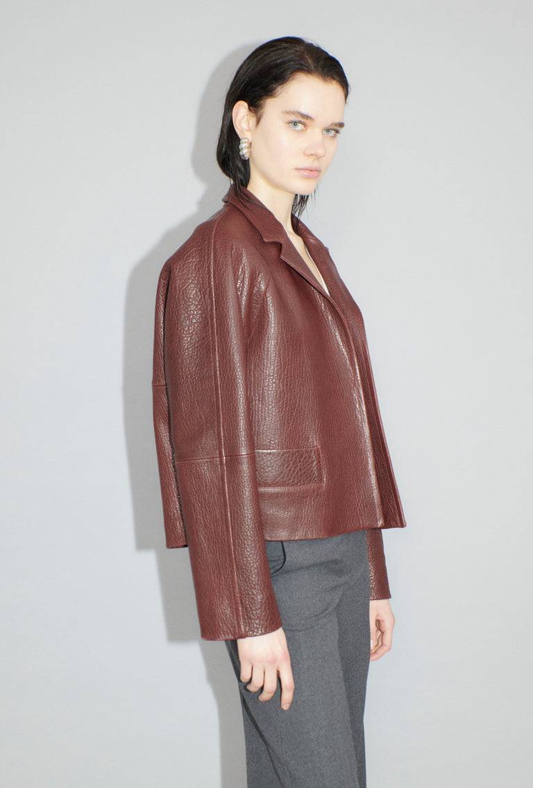 Odeeh Grainy Lamb Nappa Jacke, Chestnut Red Bestseller