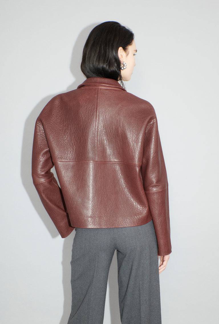 Odeeh Grainy Lamb Nappa Jacke, Chestnut Red Bestseller