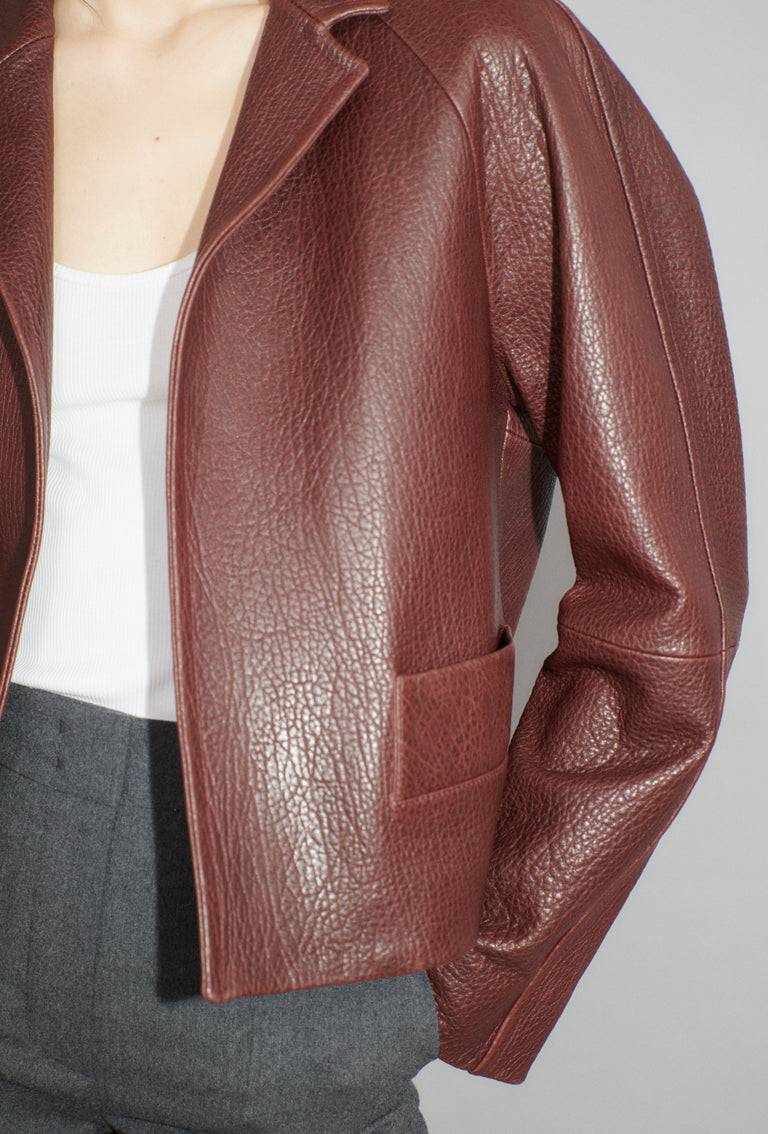 Odeeh Grainy Lamb Nappa Jacke, Chestnut Red Bestseller