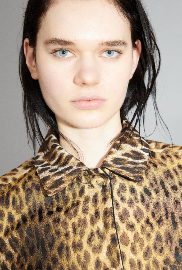 Odeeh Leopard Jaquard Jacke, Hazelnut Räumungsverkauf