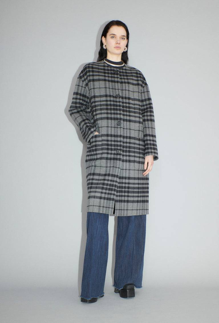 Odeeh Double Check Mantel, Flannel Grey Tiefpreis