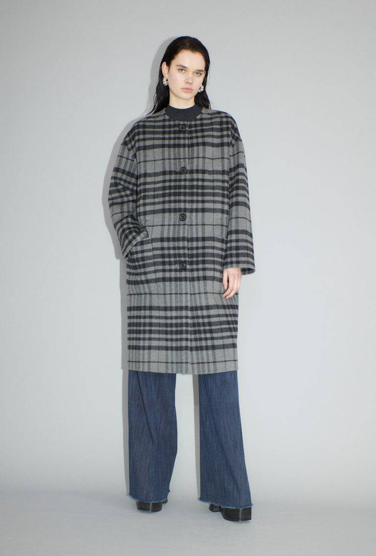 Odeeh Double Check Mantel, Flannel Grey Tiefpreis