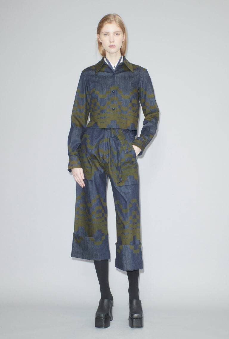 Odeeh Pigment Print Hose, Dark Moss Nur für heute