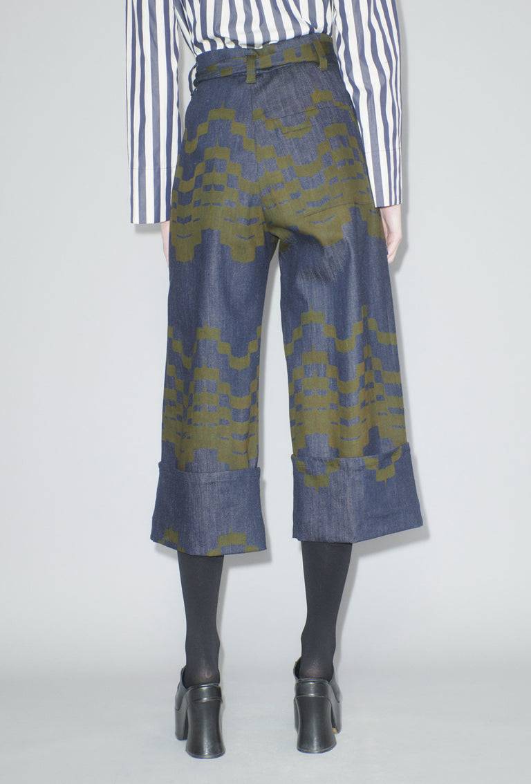 Odeeh Pigment Print Hose, Dark Moss Nur für heute